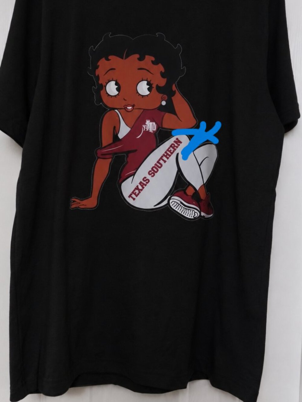 Texas Southern TSU Betty Boop Graphic Print T-Shirt Black